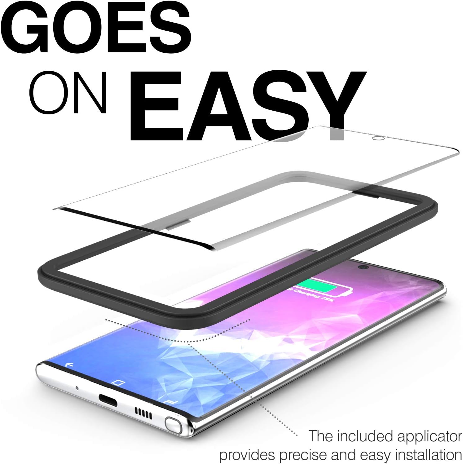 magglass Protector de pantalla de privacidad para Galaxy Note 10, resistente a las huellas dactilares, protector de vidrio templado para Samsung