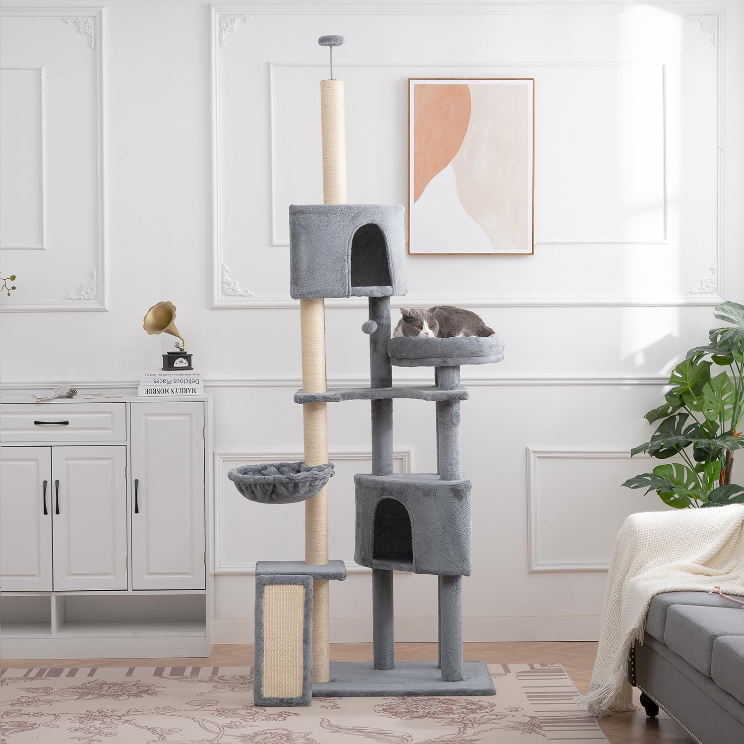mydearpet Árbol para gatos, torre para gatos de 104 pulgadas para gatitos de interior, gatos y mascotas, condominio para gatos de varios niveles con