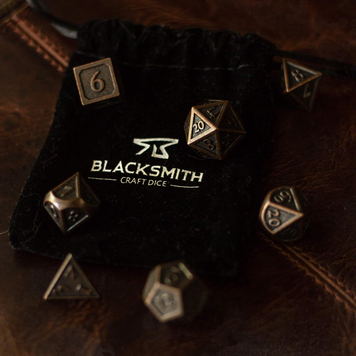 Juego de dados de metal DND, 7 piezas, juego de dados de metal indestructibles con bolsa de dados juego de dados D&D (juego de dados de mazmorras y