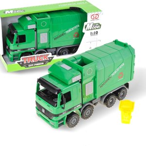 PowerTRC Juguete de camión de basura Push & Go de 15 pulgadas Juguete realista de camión recolector de basura alimentado por fricción para niños a PowerTRC Juguete de camión de basura Push & Go de 15 pulgadas Juguete realista de camión recolector de basura alimentado por fricción para niños a
