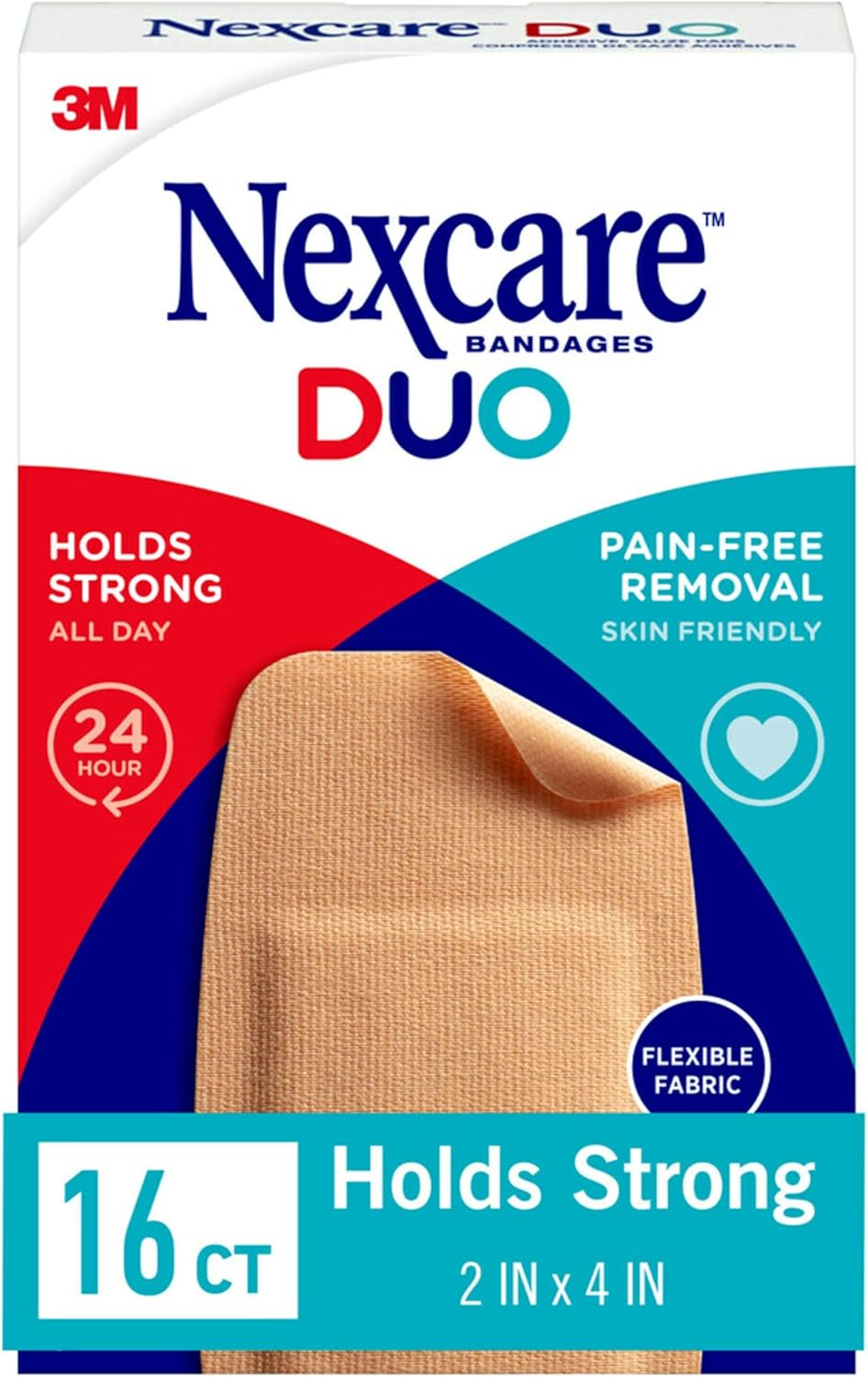 Nexcare Vendajes Duo DSA-16-CA, rodilla y codo, 16 unidades