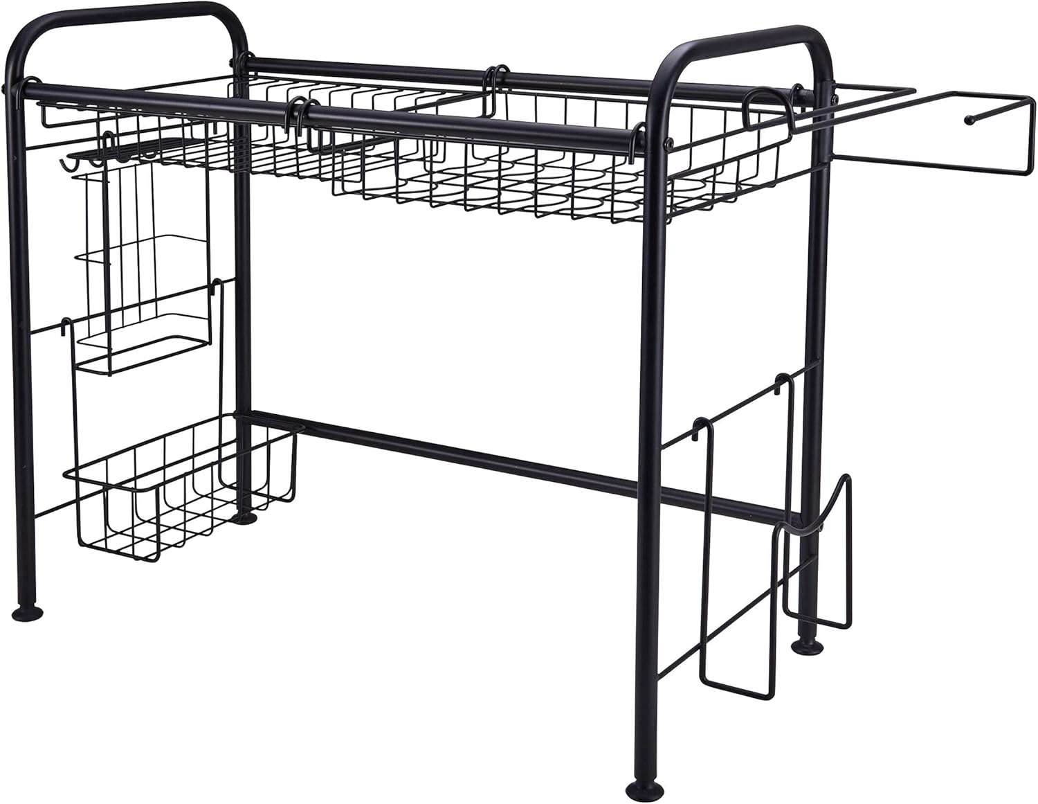 Gourmet Basics by Mikasa Over the Sink – Escurridor de platos organizador de 2 niveles, 31 pulgadas, color negro