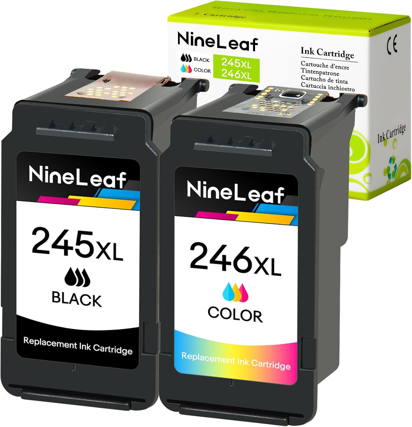 NineLeaf Cartucho de tinta remanufacturado compatible con Canon PG-245XL CL-246XL PG-243 CL-244 PIXMA MG2520 MG2920 MG2922 MG2924 MG2420 MG2522