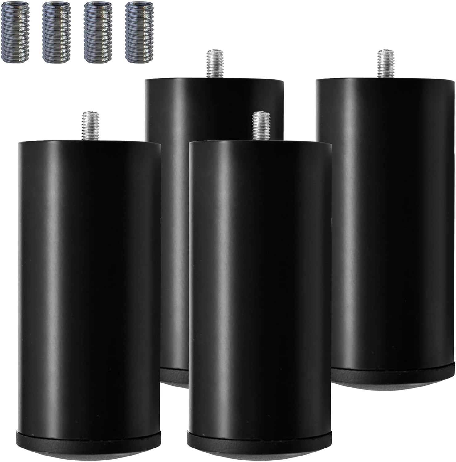 Skuehod Patas de metal de 5 pulgadas de repuesto para base de cama eléctrica ajustable, rosca M8 con adaptadores M10 (5 pulgadas, rosca M8)