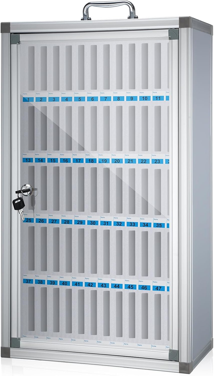 Amylove Armario para teléfono celular, armario de aleación de aluminio, caja de almacenamiento para teléfonos celulares montada en la pared, armario