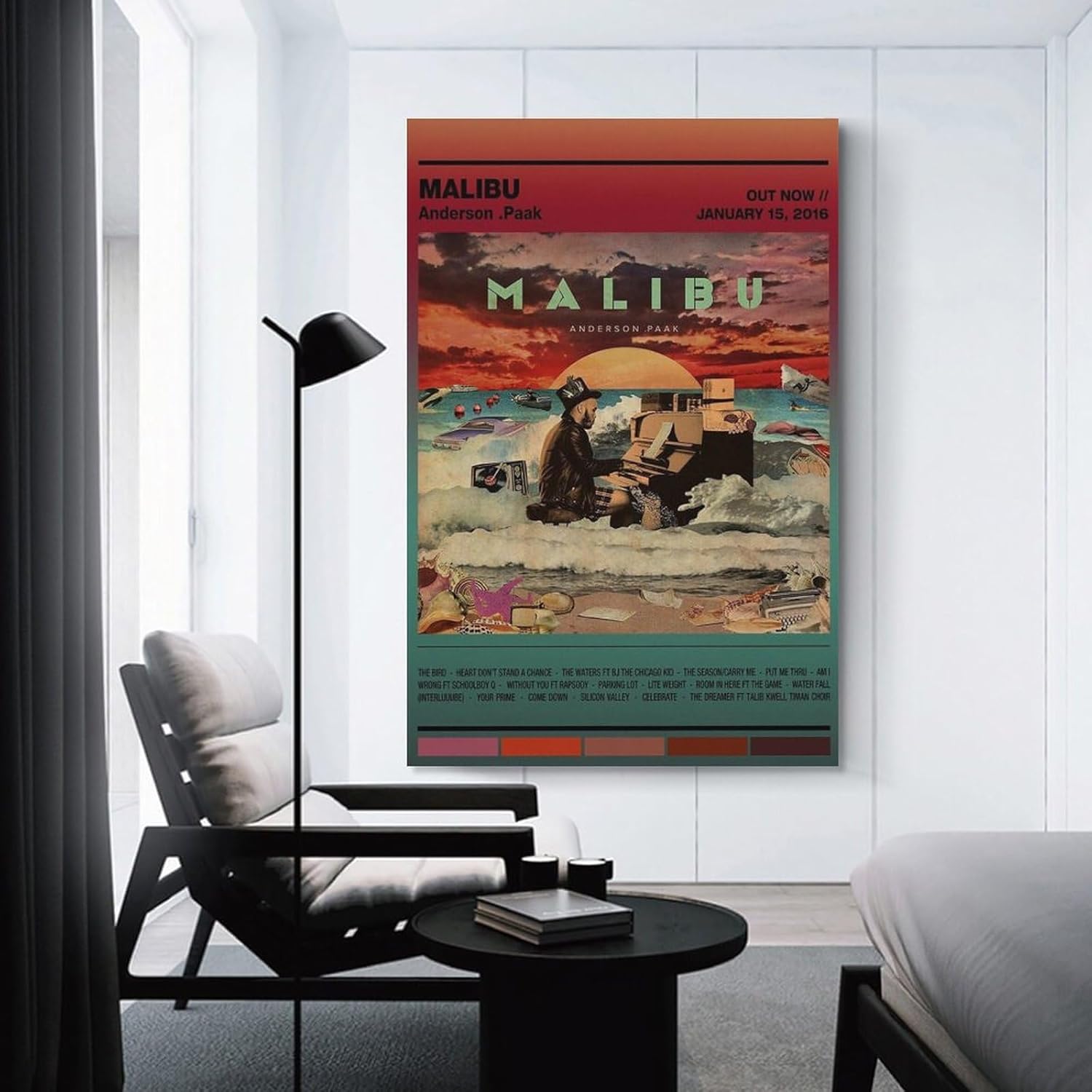 DAXXIN Anderson – Póster de lona 010 de Paak Malibu 010, pintura artística decorativa para pared, sala de estar, dormitorio, decoración, regalo, sin