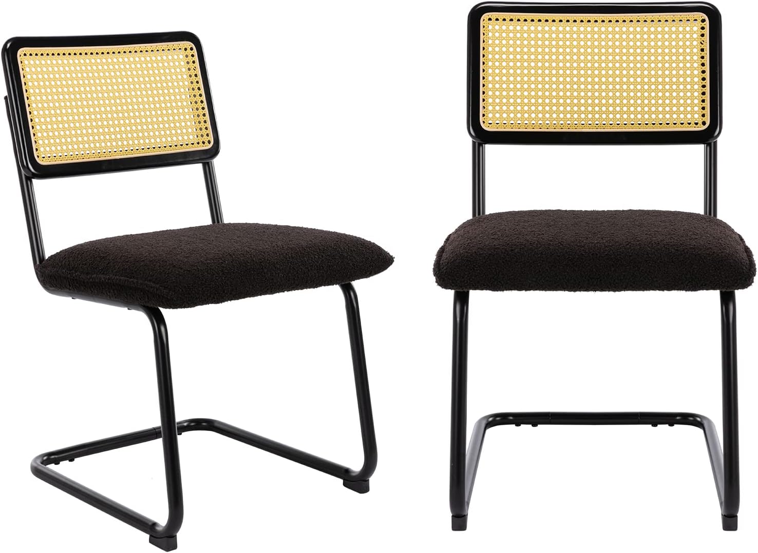 Sillas de comedor modernas de mediados de siglo, sillas laterales de cocina con asiento tapizado y patas cromadas de metal, sillas de comedor de