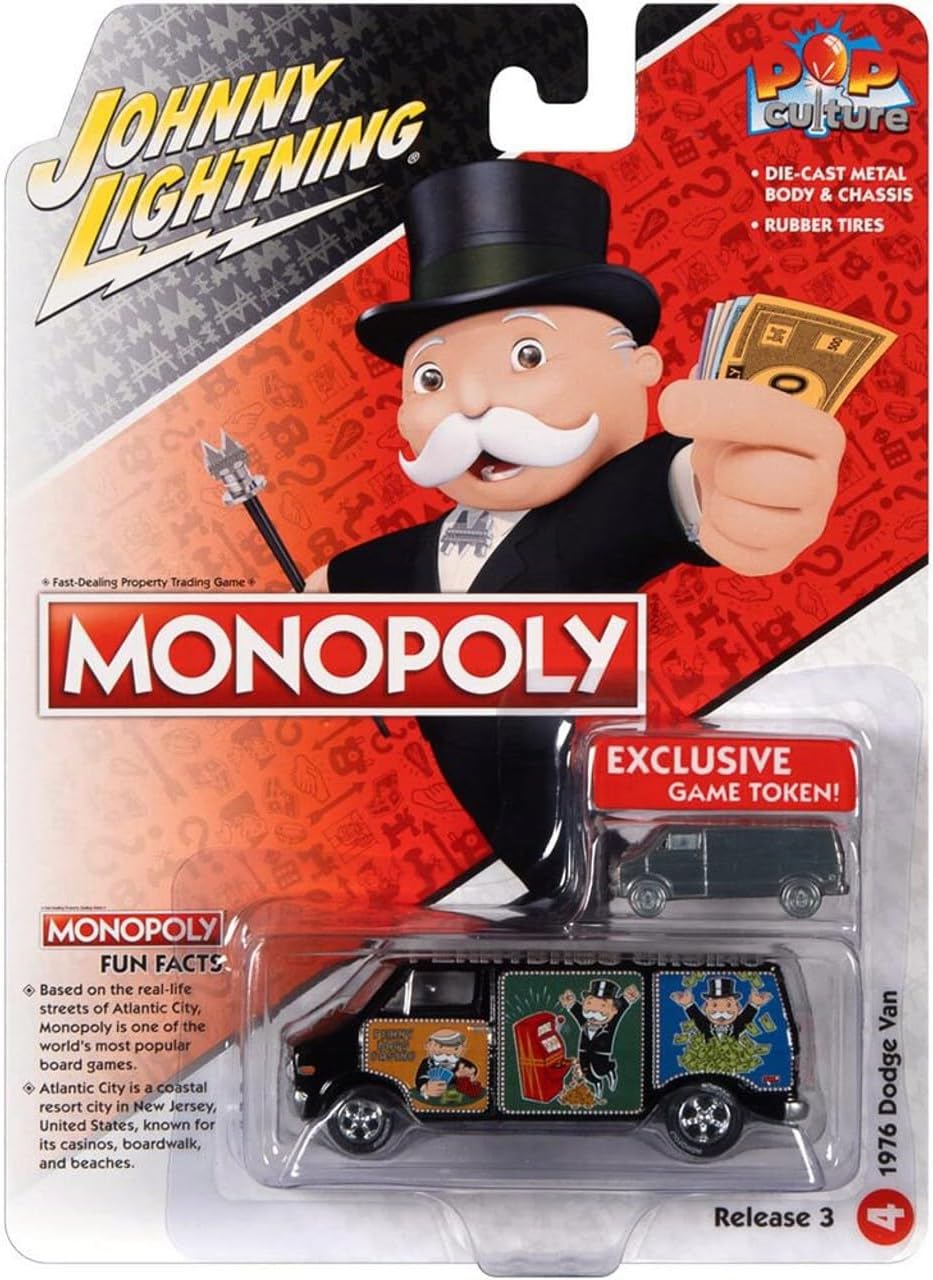 Johnny Lightning JLPC008 Cultura Pop 1976 Dodge Van Monopoly