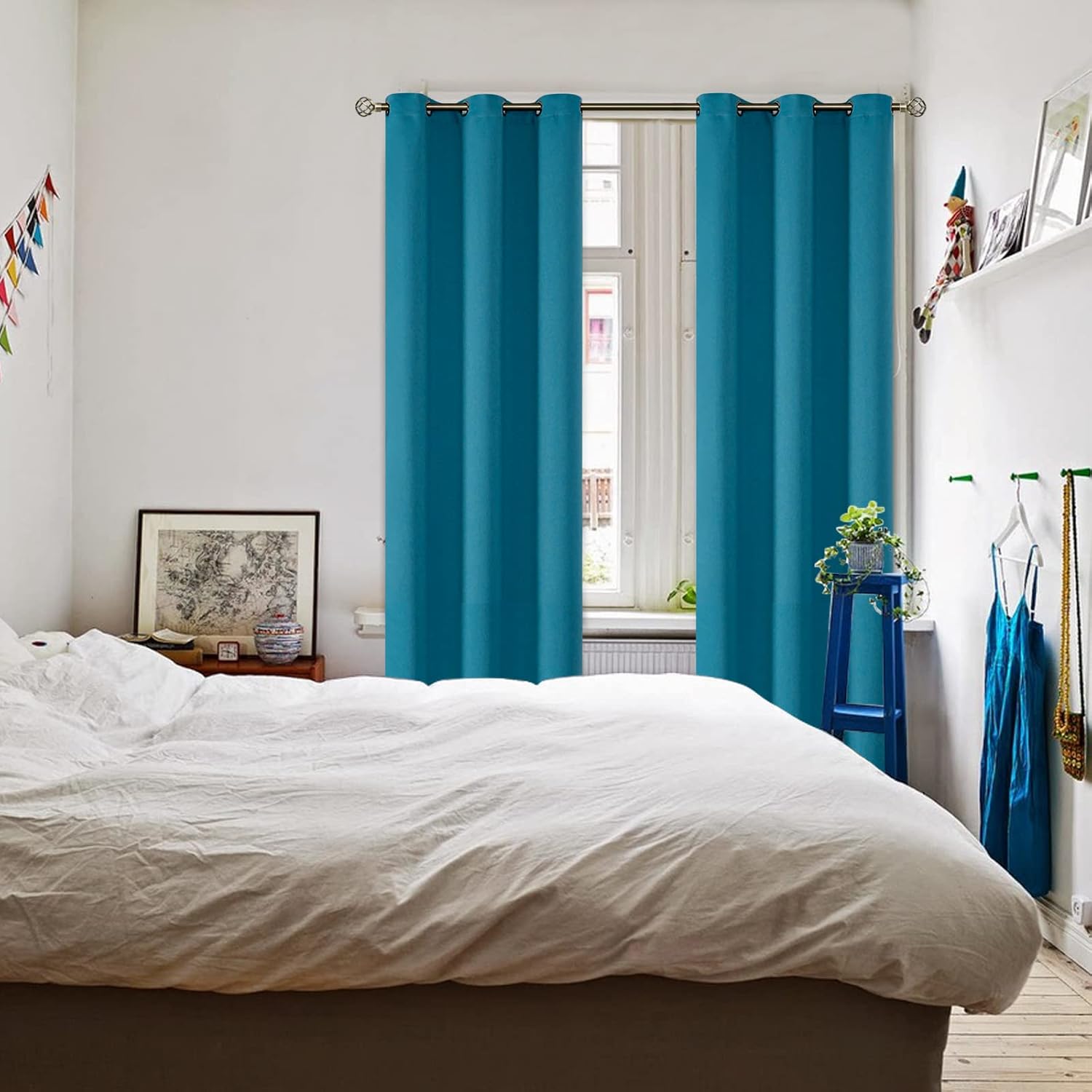 BGment Cortinas opacas con aislamiento térmico y ojales, cortinas para oscurecer la habitación y la sala de estar, juego de 2 paneles (42 x 84