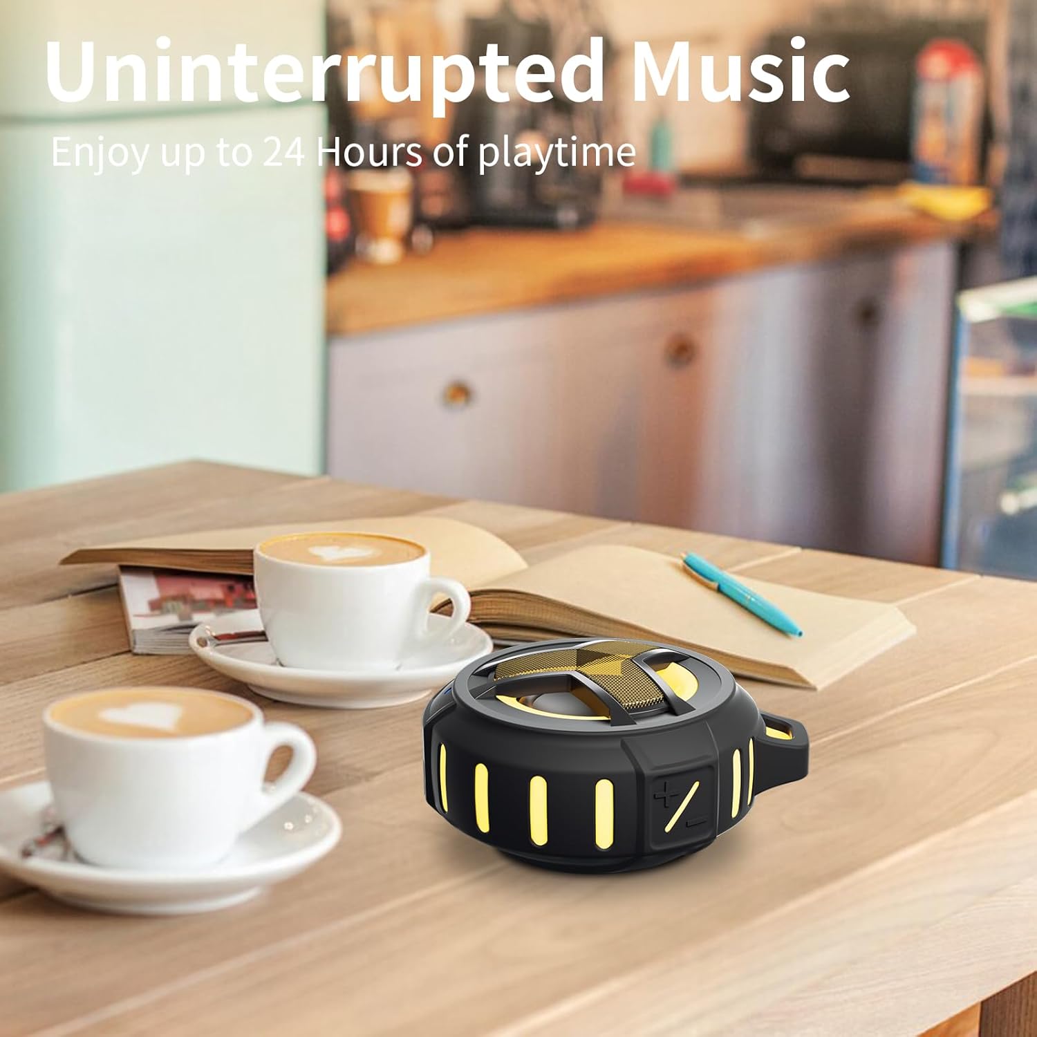 EBODA Altavoz Bluetooth impermeable, altavoz inalámbrico para ducha, IP67 impermeable, luz LED, flotante, altavoces portátiles para viajes, piscina,