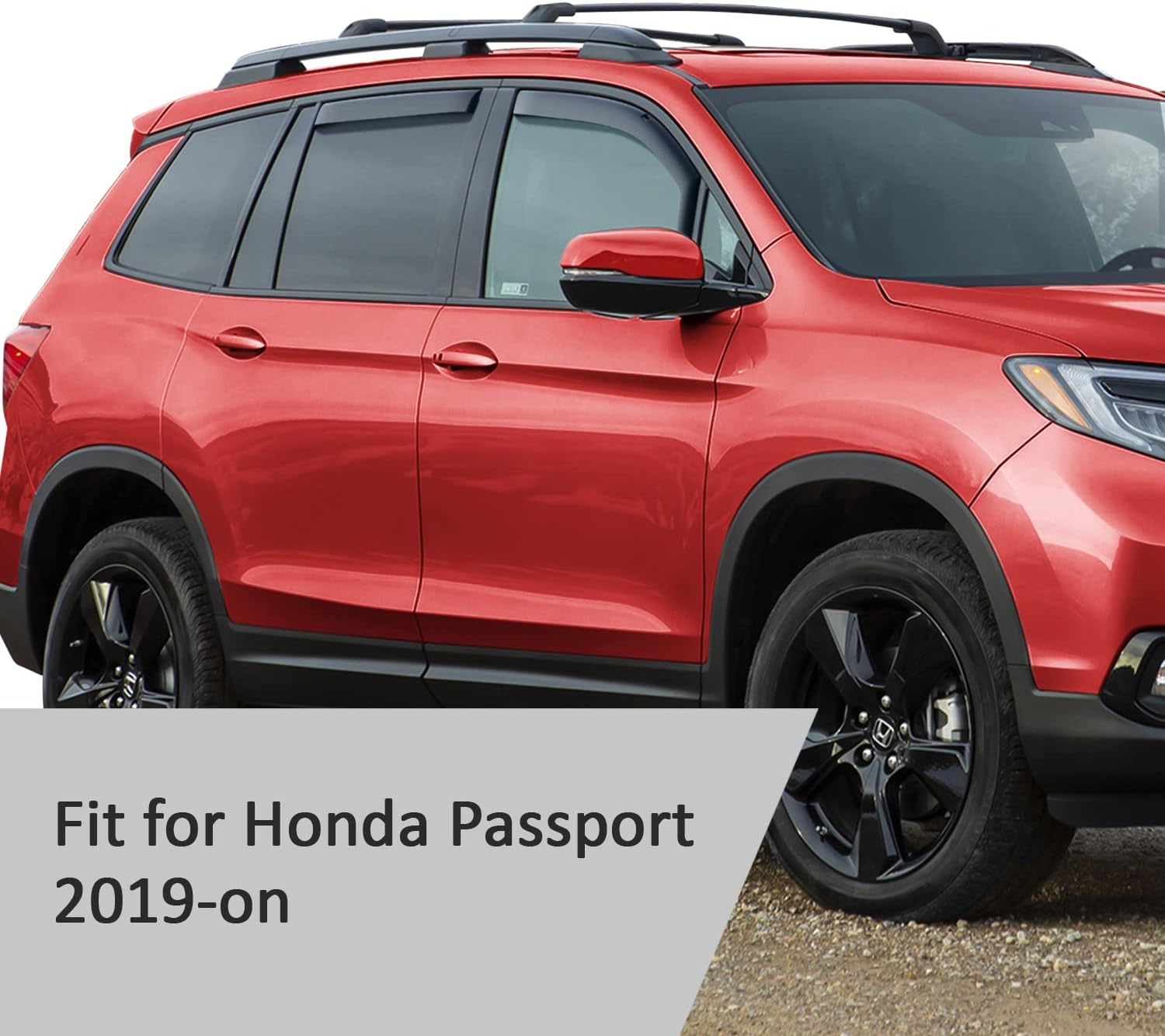 Voron Glass Protectores de lluvia extra duraderos en canal para Honda Passport 2019-2023, deflectores de ventana, viseras de ventana de ventilación,