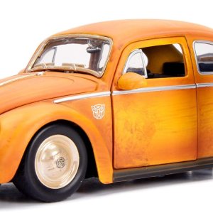 Jada Toys 253115000 Transformers Bumblebee VW Beetle Coche de juguete de fundido, puertas abiertas, bota y capó, figura de Charlie, escala 124, Jada Toys 253115000 Transformers Bumblebee VW Beetle Coche de juguete de fundido, puertas abiertas, bota y capó, figura de Charlie, escala 124,