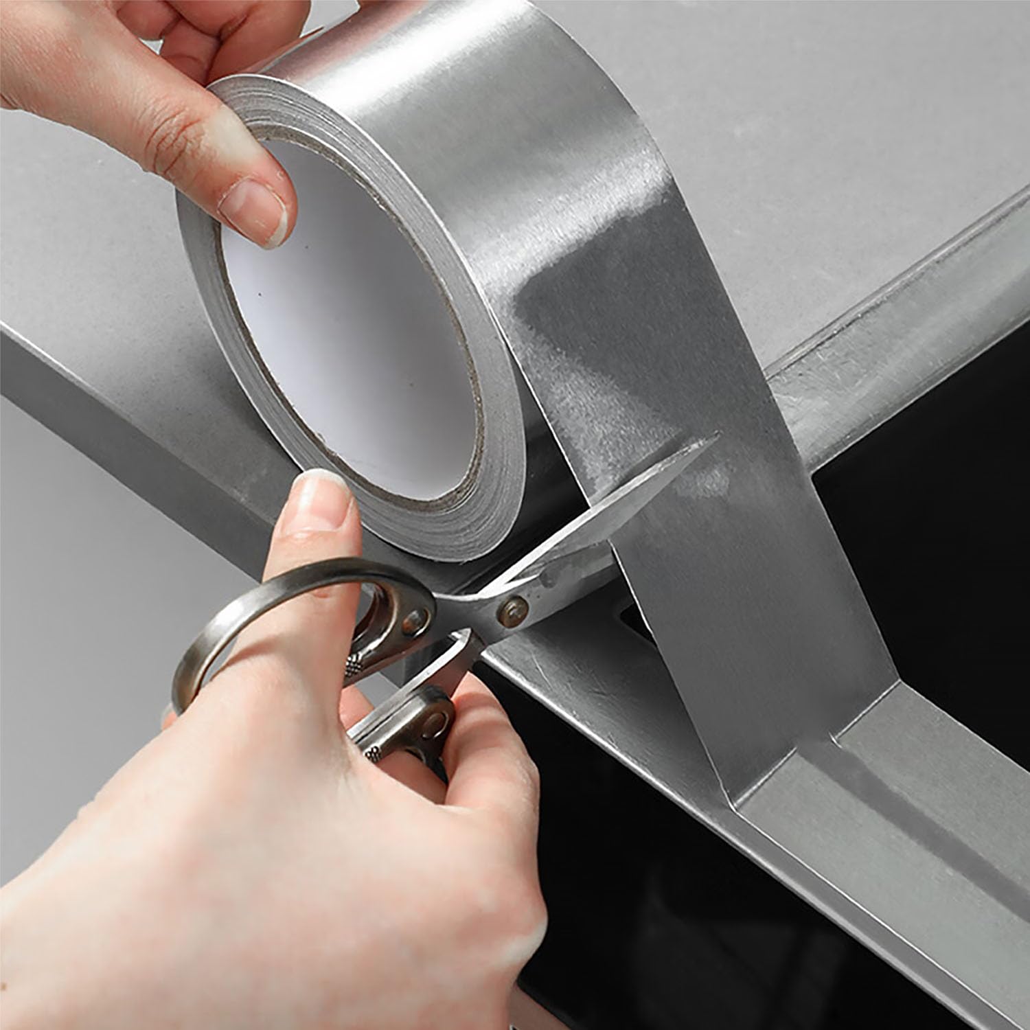 COSIMIXO Cinta adhesiva de papel de aluminio plateado de 4.0 mil x 2 pulgadas x 20 yardas, resistente, sellado y parches a alta temperatura,