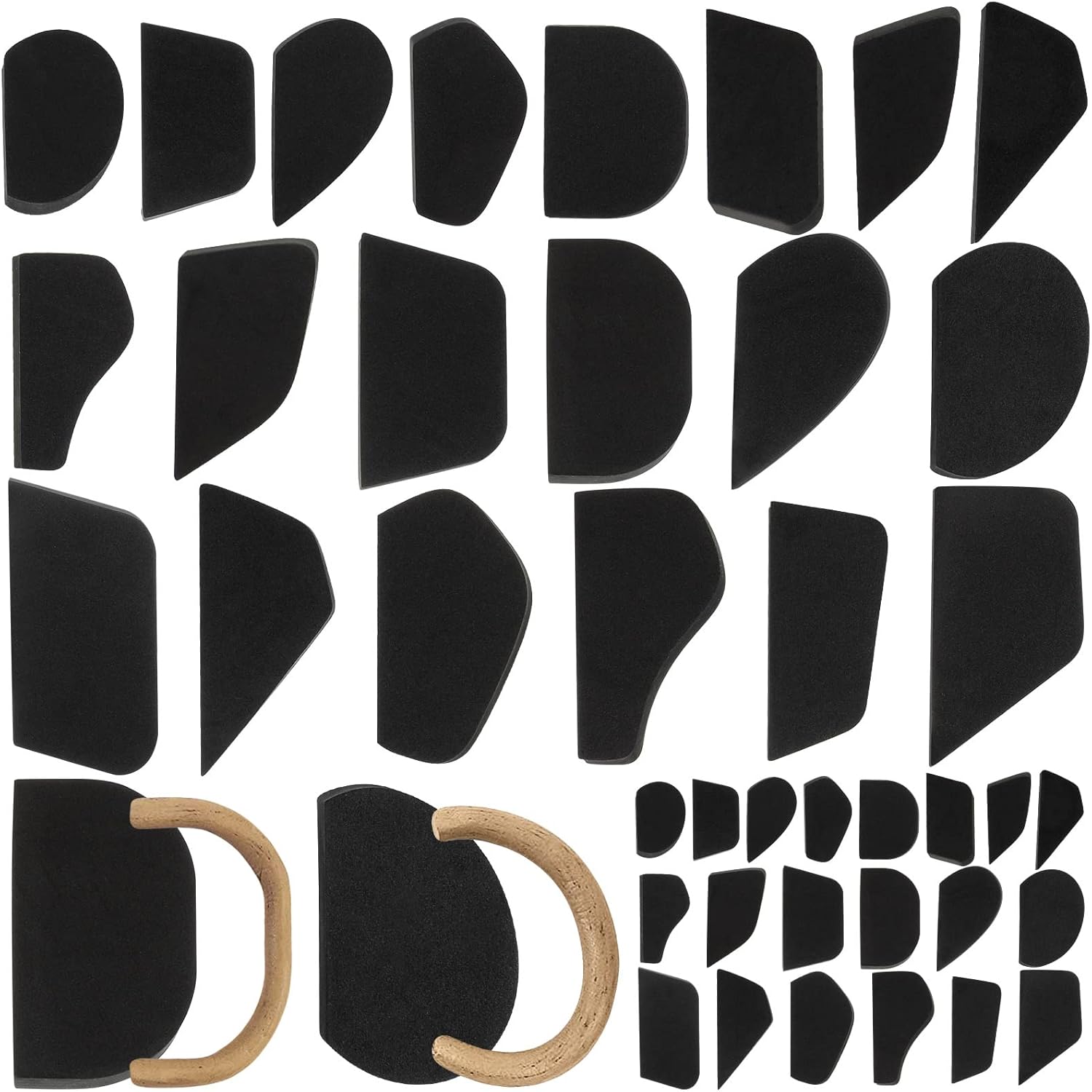 40 piezas de moldes de mango de taza de cerámica, herramientas de cerámica para arcilla DIY, formas de mango de taza, varias formas y tamaños,