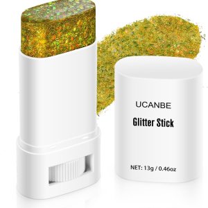 UCANBE Purpurina corporal dorada, barra de purpurina facial para cantantes, conciertos, festivales de música, accesorios de maquillaje con purpurina UCANBE Purpurina corporal dorada, barra de purpurina facial para cantantes, conciertos, festivales de música, accesorios de maquillaje con purpurina