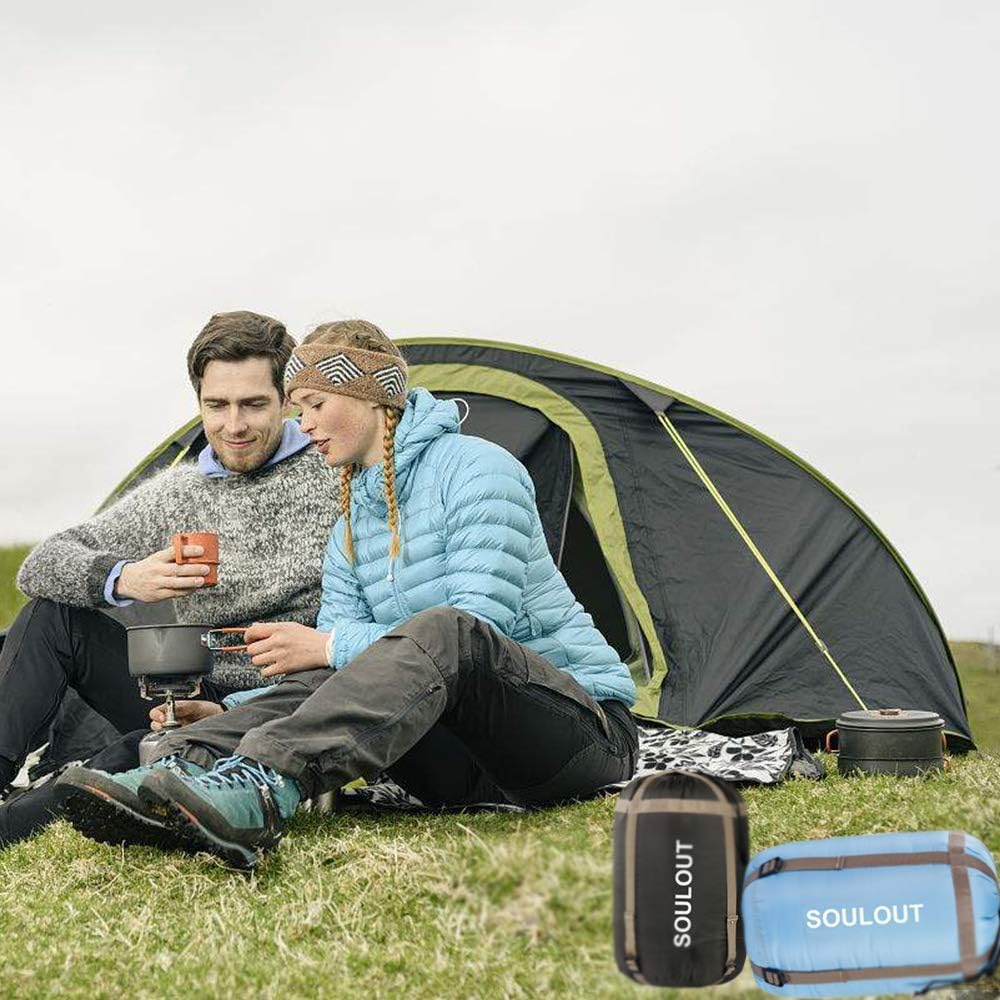 Saco de dormir, 3-4 estaciones, cálido clima frío, ligero, portátil, saco de dormir impermeable con saco de compresión para adultos y niños,