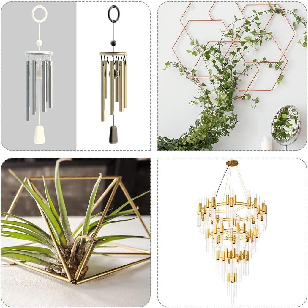 uxcell Tubo de cobre, 0.079 in, 0.118 in, 0.157 in, 0.197 in, 0.236 in, 0.276 in de diámetro exterior x 0.020 in, grosor de pared, 11.811 in de