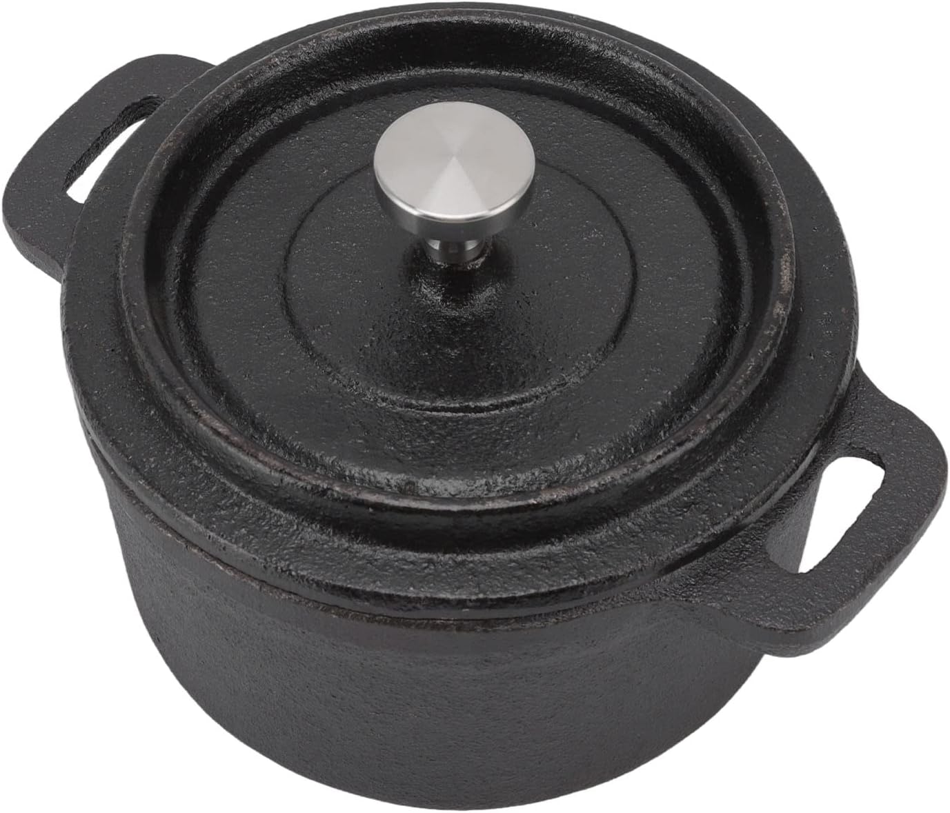 Horno holandés, horno holandés de doble estilo tradicional, olla de hierro, para cocinar asados, sopas de arroz, guisos con tapa (7.9 in)