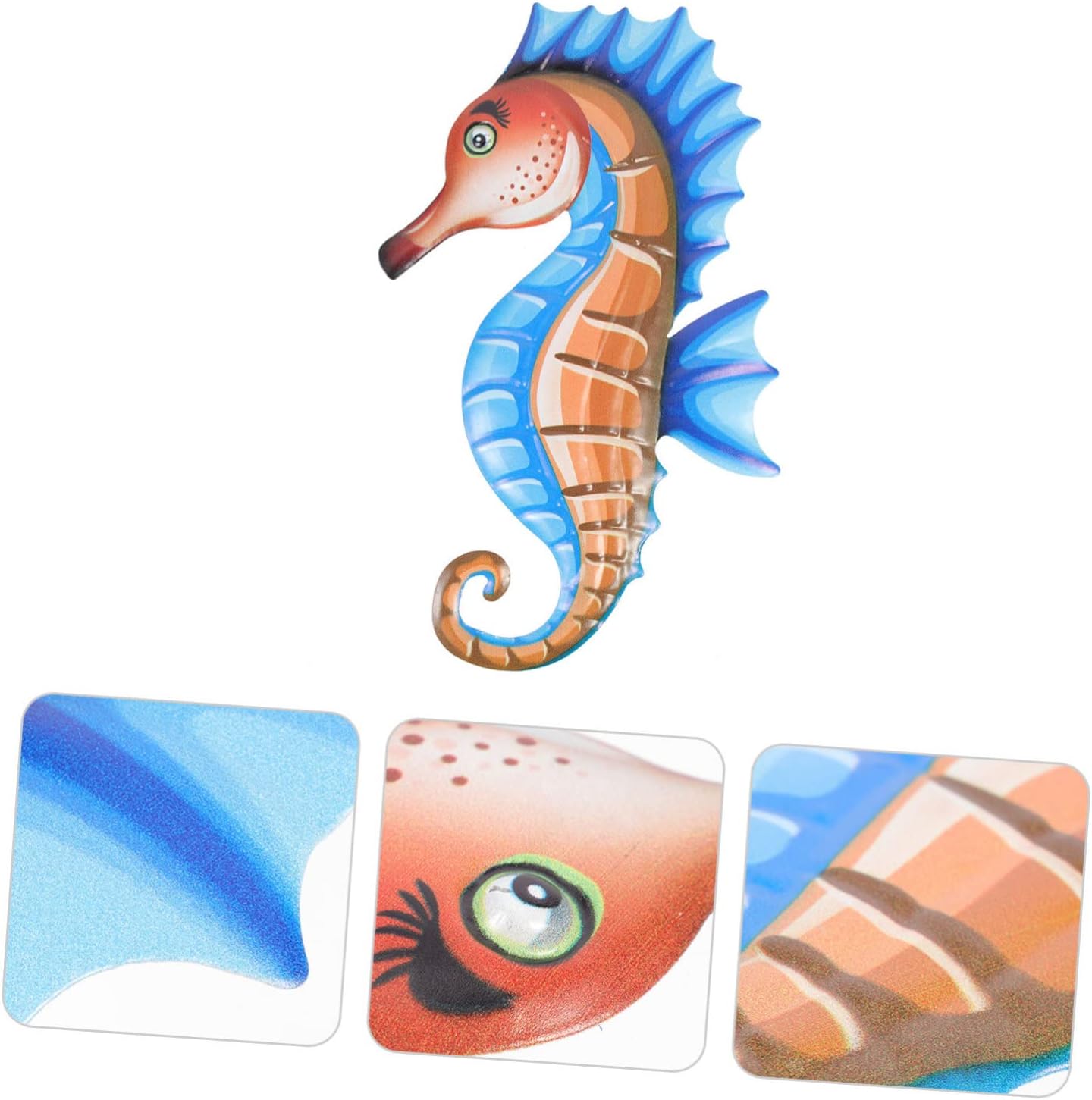 Garneck 4pcs wall hanging sea horse figurine nautical wall sculpture seahorse wall decorations decorative wall art metal household decor Metal Craft