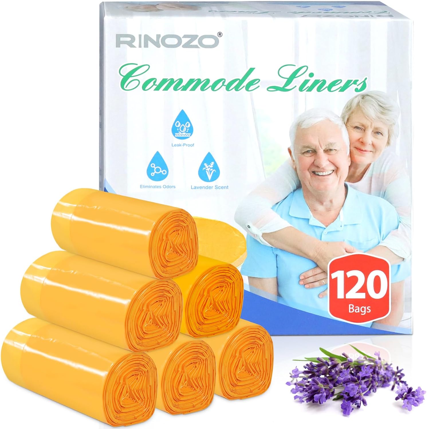 Bolsas de basura desechables con aroma a lavanda para cama de noche, 120 unidades, para adultos, ajuste universal