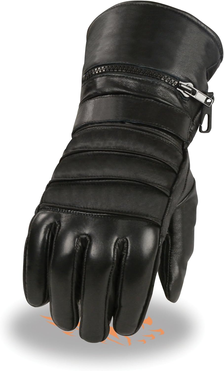 Guante de cuero con forro térmico para hombre con guante de lluvia extraíble para montar a prueba de agua cuando sea necesario (grande)