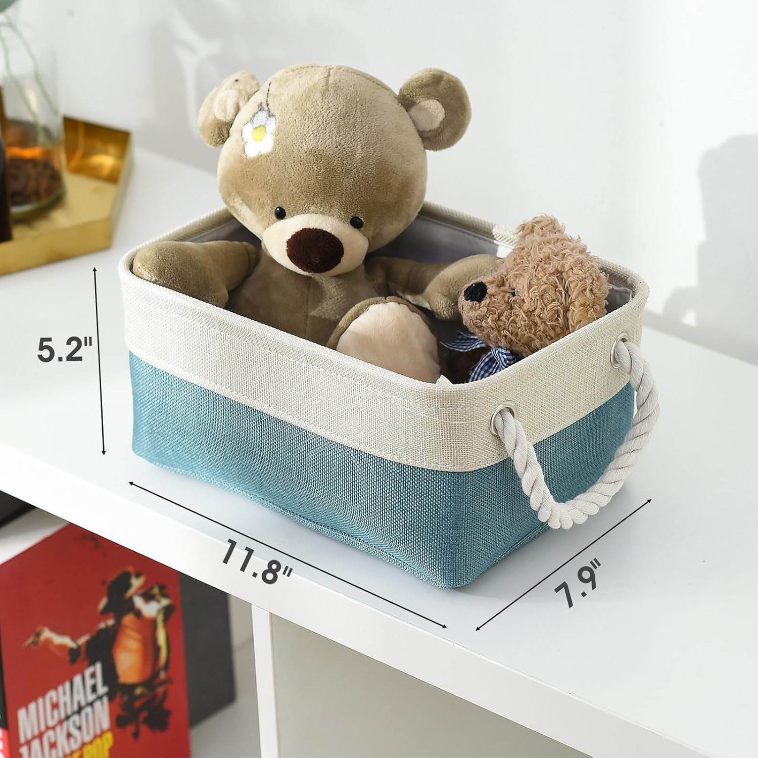 Cesta de organización y almacenamiento vacía para regalos, 12 x 8 x 5.2 pulgadas, paquete de 6 canastas de almacenamiento plegables para organizar,