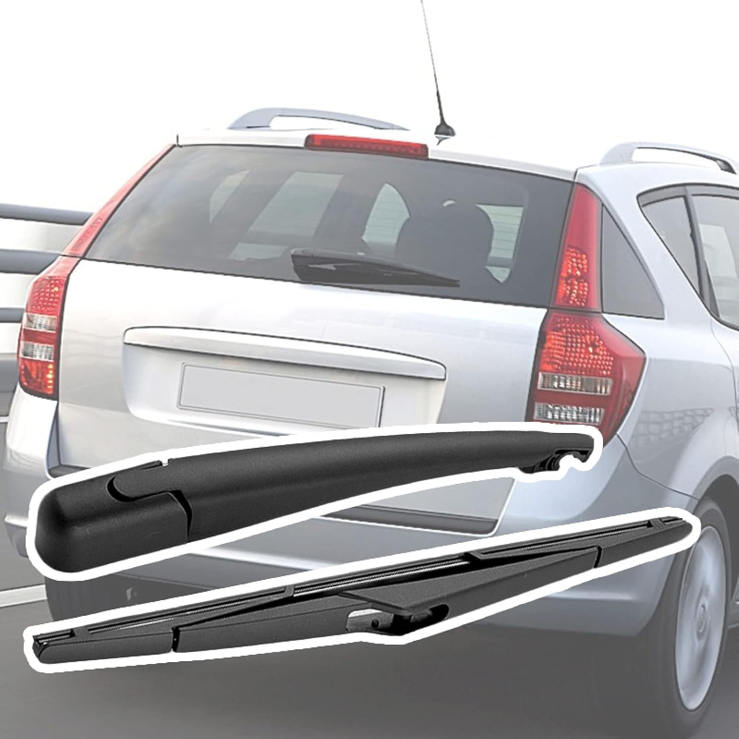 WouND Juego de limpiaparabrisas trasero, para Kia Ceed Pro Cee’d SW MK 1 Hatchback 2006-2012 para todas las estaciones de goma natural