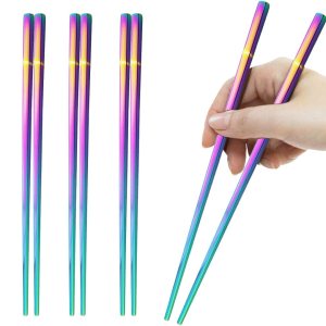 JASHII 10 pares de palillos de acero inoxidable serie  palillos de acero inoxidable 304 palillos de metal palillos juego de palillos de 9.06 JASHII 10 pares de palillos de acero inoxidable serie  palillos de acero inoxidable 304 palillos de metal palillos juego de palillos de 9.06