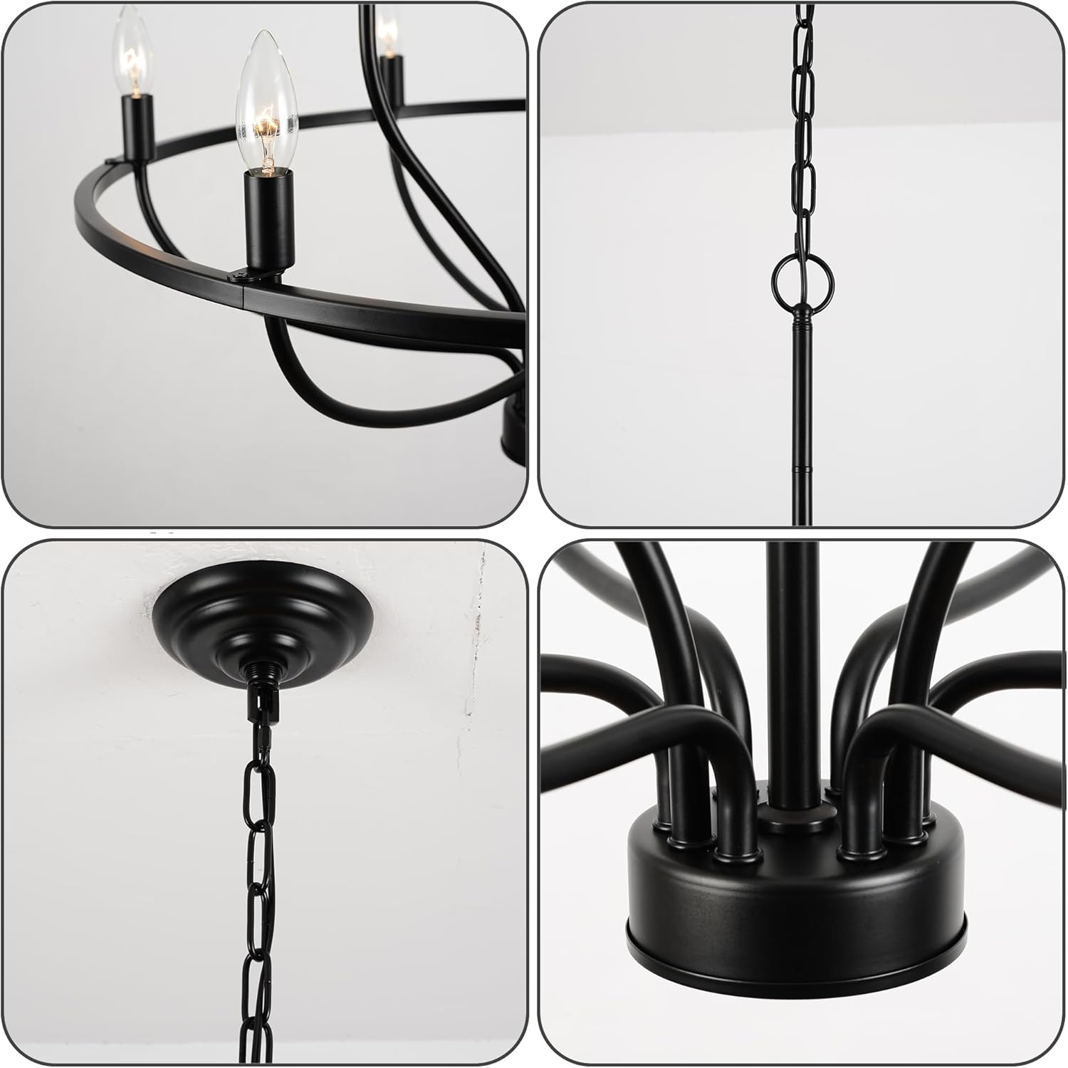 Candelabro de hierro industrial de 9 luces, lámpara moderna suspendida de granja, lámparas colgantes para comedor, dormitorio, sala de estar,