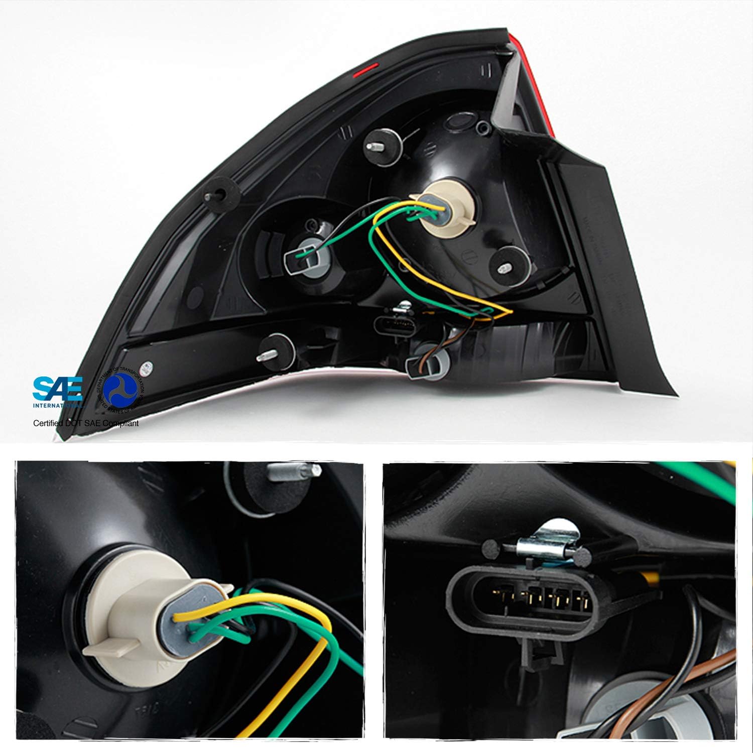AKKON – Para Chevy Impala de repuesto de luces traseras rojas transparentes para conductorpasajero, par nuevo