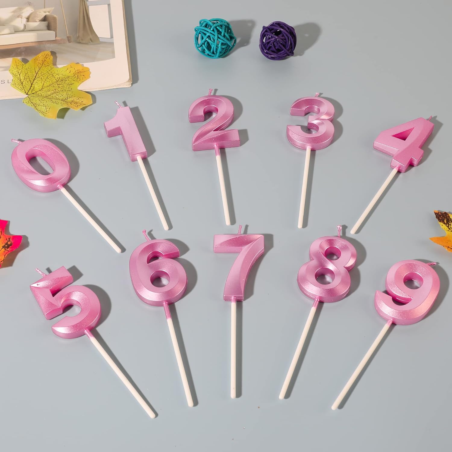 Velas rosadas de cumpleaños 24 y 42 para pasteles, número 24 y 42 para decoración de tartas para fiestas, aniversarios, bodas, celebraciones