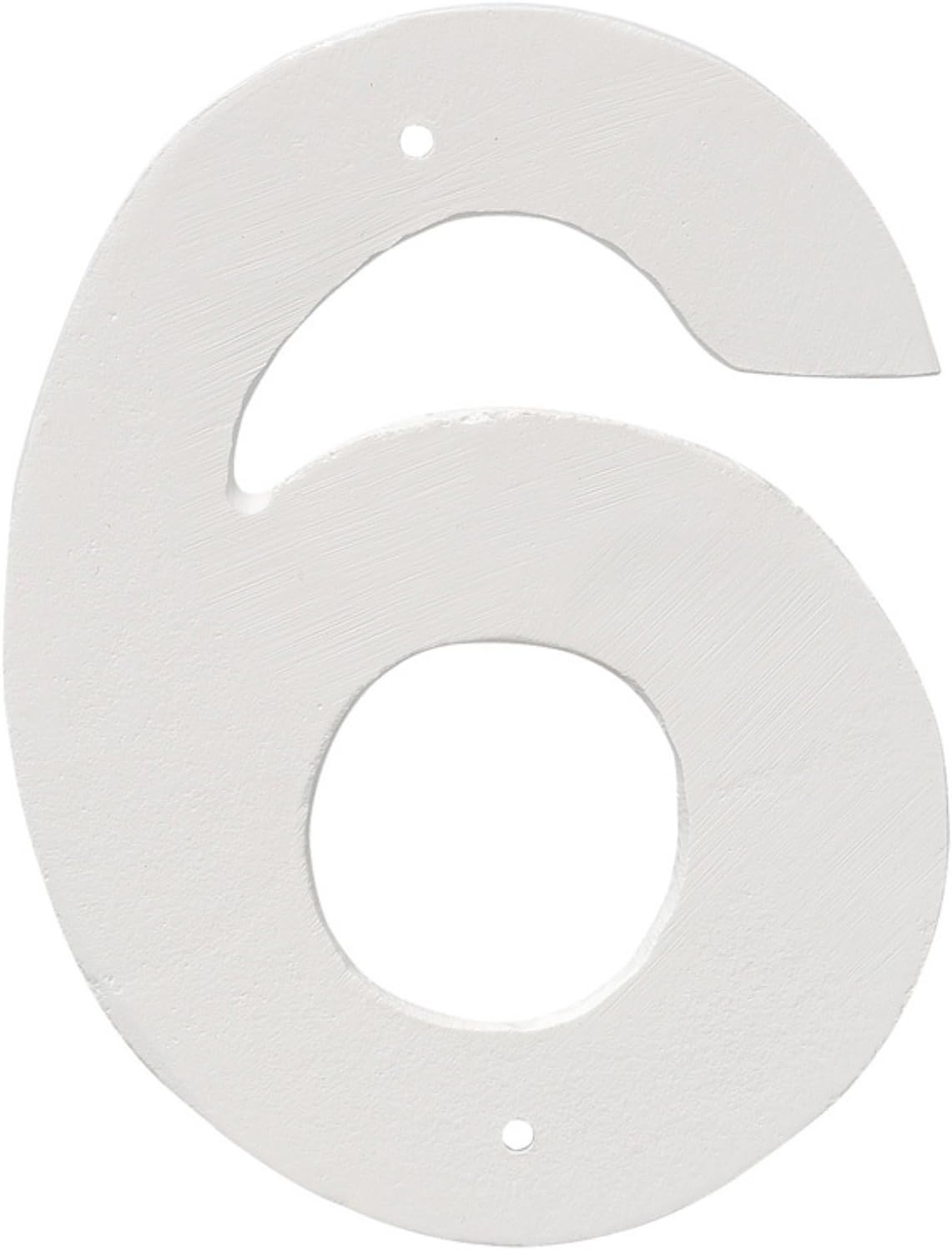 Placa de aluminio para exteriores con número 0 de 6 pulgadas, tamaño mediano, color blanco