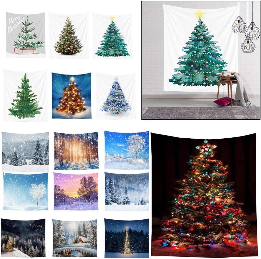 IAMAGOODLADY Decoraciones de Navidad, tapiz de Navidad, decoración de fondo de pared de dormitorio, paño colgante, 95 x 73 estilo mate Ofertas de