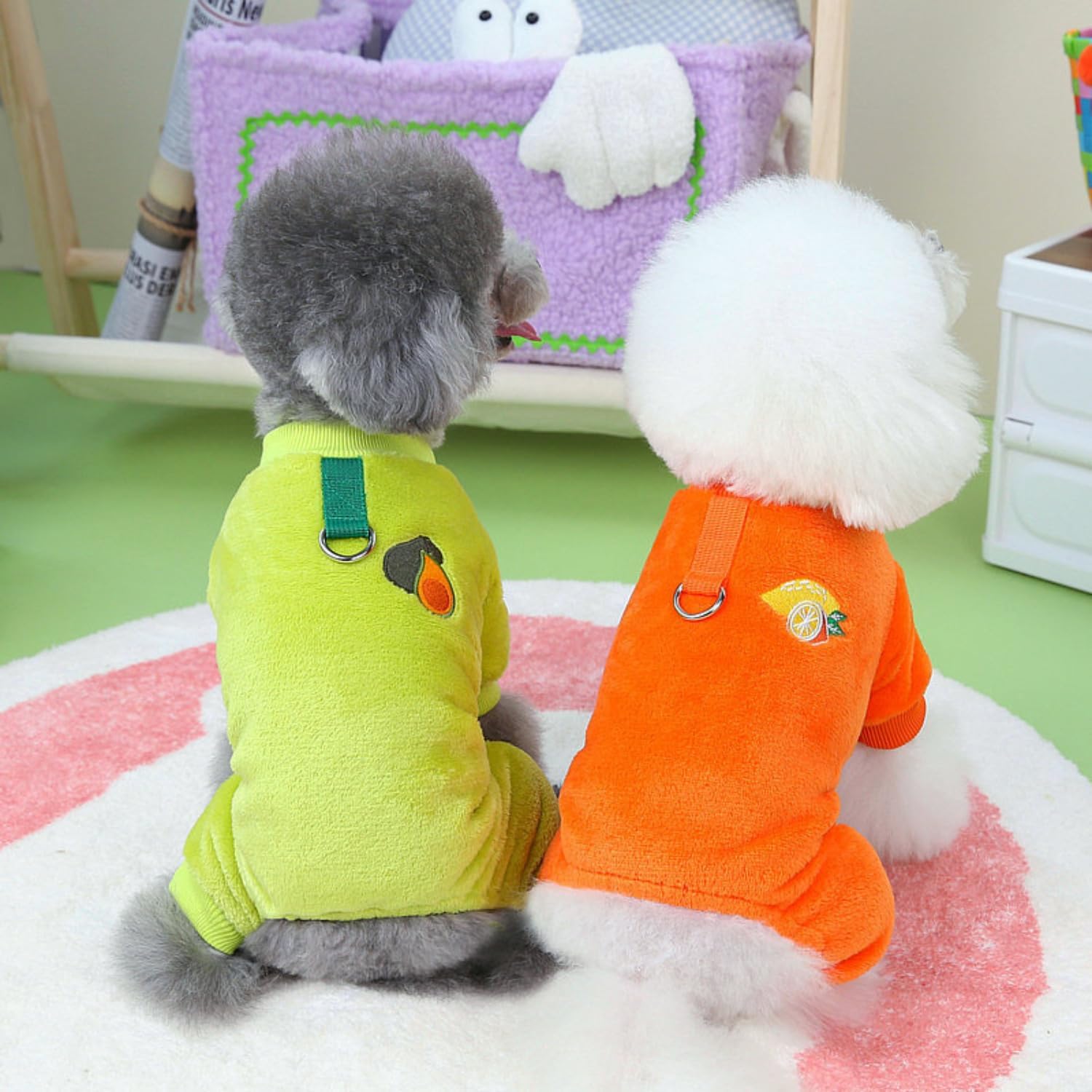 Suéter para perro, overol de invierno de forro polar para cachorros, ropa para perros pequeños, hembras y niños, pijama cálida para perros pequeños,