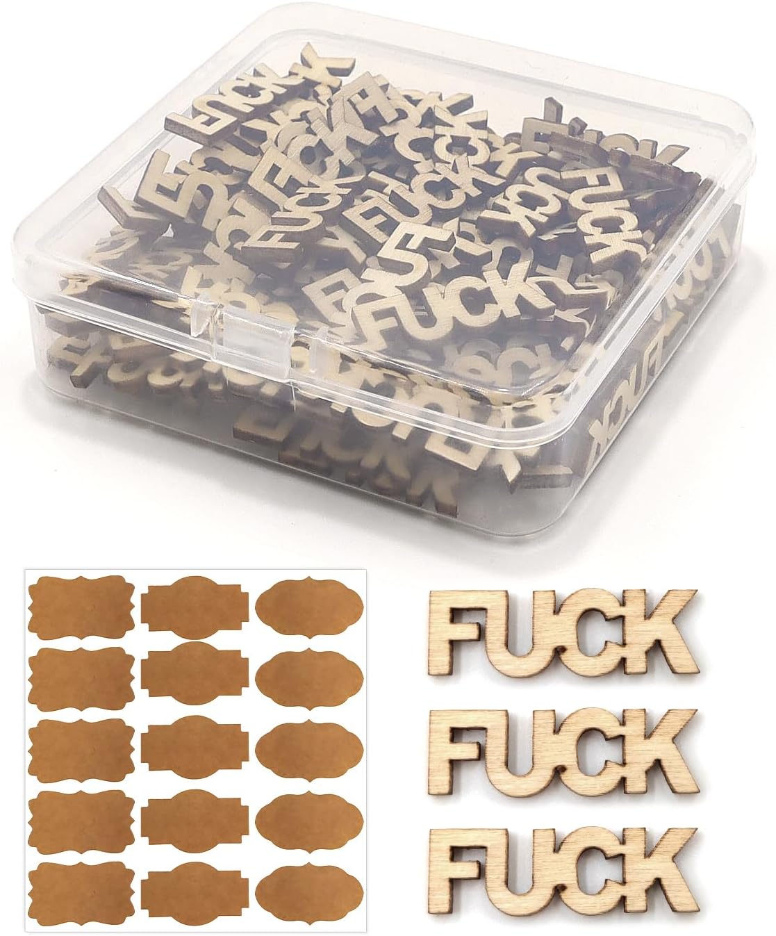 Fu*ks – Letra recortada de madera, 100 unidades, diseño de mal estado de ánimo, día de cumpleaños, vacaciones, regalo para amigos, regalo divertido,