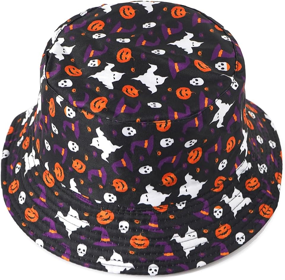 Sombrero de pescador de Halloween, sombrero de playa para el sol, divertido sombrero de pesca para mujer, reversible de doble cara