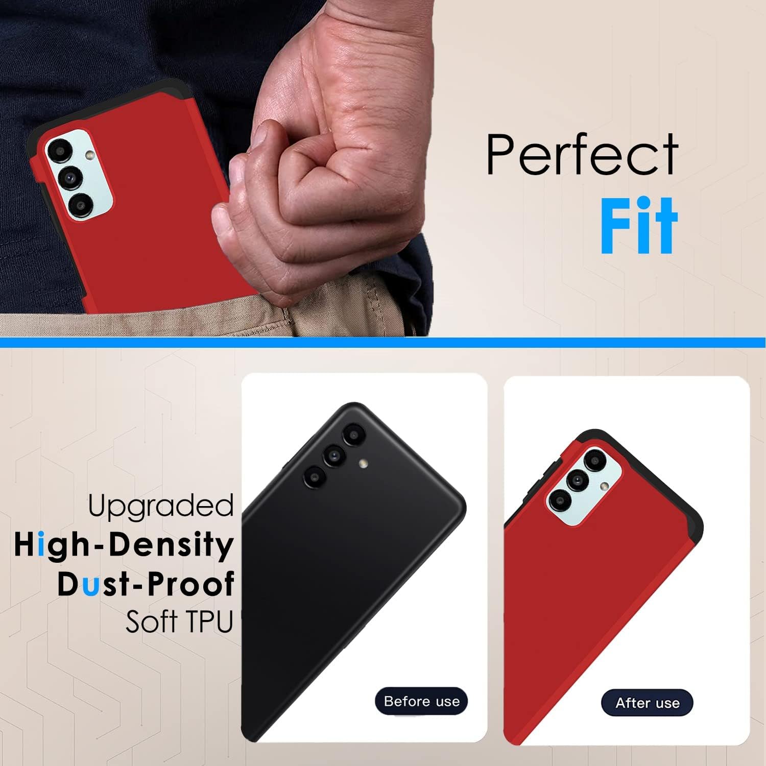 HRWireless Funda compatible con Samsung Galaxy A13 5G A04S (A047M), serie A04E (A042M) con diseño minimalista original de primera calidad para