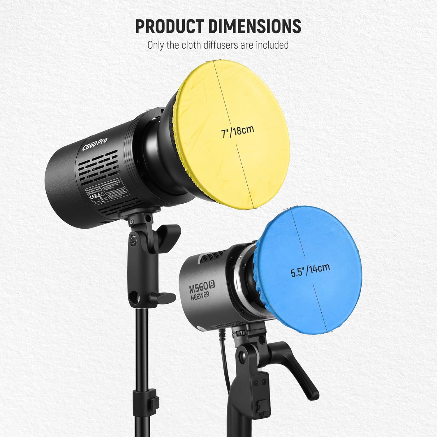 NEEWER Paquete de 6 calcetines difusores de luz suave con banda elástica para reflector de flash estroboscópico de luz de estudio de 5.5-7.1