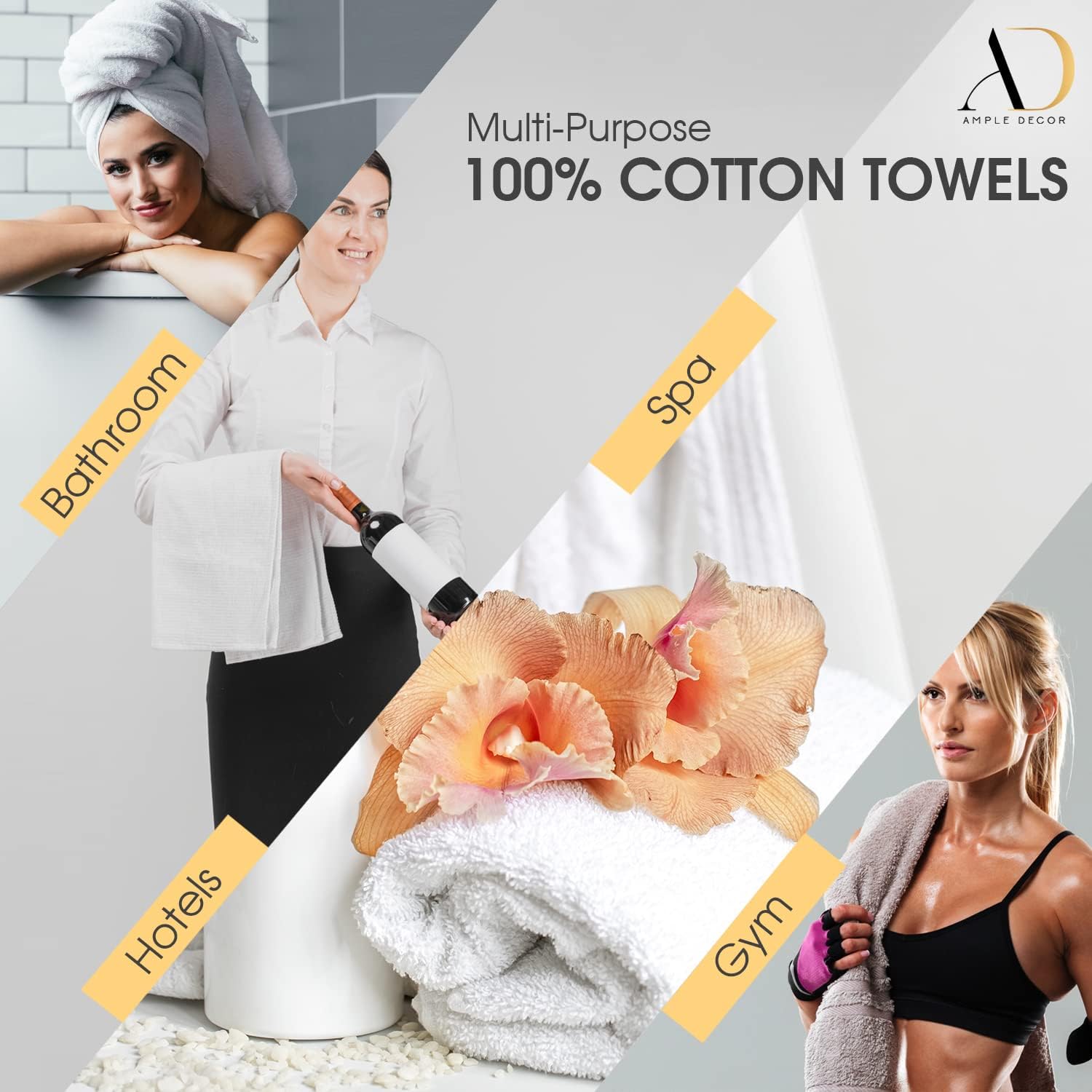 Paquete de 10 paños de 12 x 12 pulgadas, 100% algodón de 600 GSM, suaves, absorbentes y reutilizables, ideales para baño y tocador, color verde