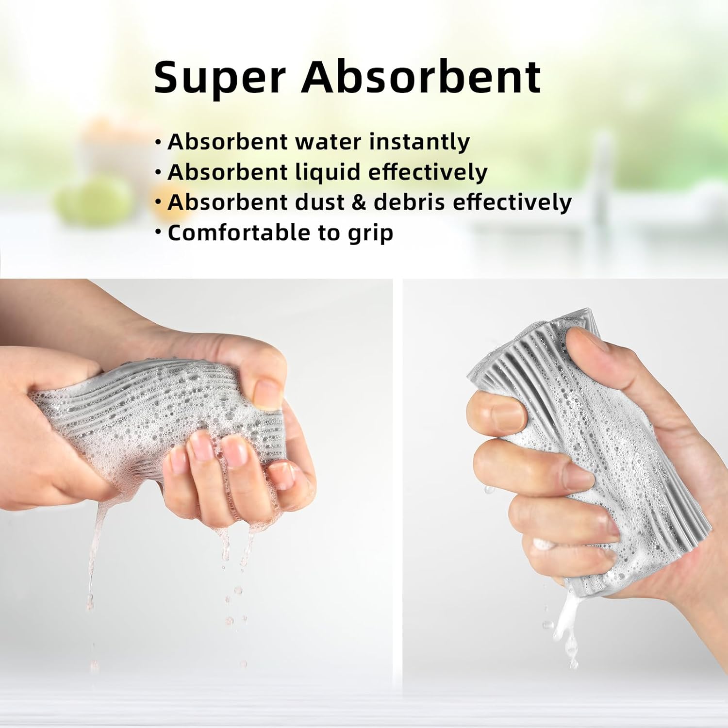 Esponja húmeda para polvo, paquete de 6, cepillo mágico para limpiar persianas, platos, vidrio, zócalos, rejillas de ventilación, barandillas,