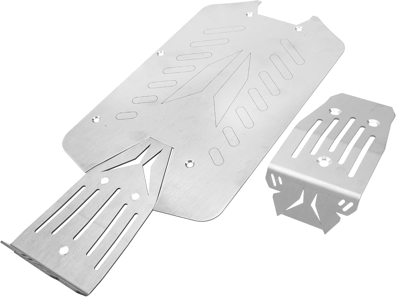 ShareGoo – Placa deslizante de acero inoxidable, placa de protección de chasis RC compatible con Arrma 110 Vorteks 4×4 Big Rock 3S RC Car