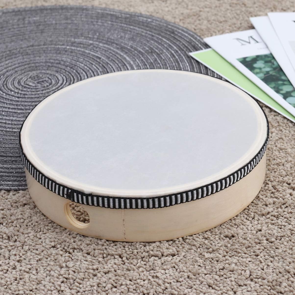 GALPADA Tambor de mano Tambor de bebé Marco de madera Tambor Instrumentos musicales Tambor de juguete para fiestas Juegos de niños