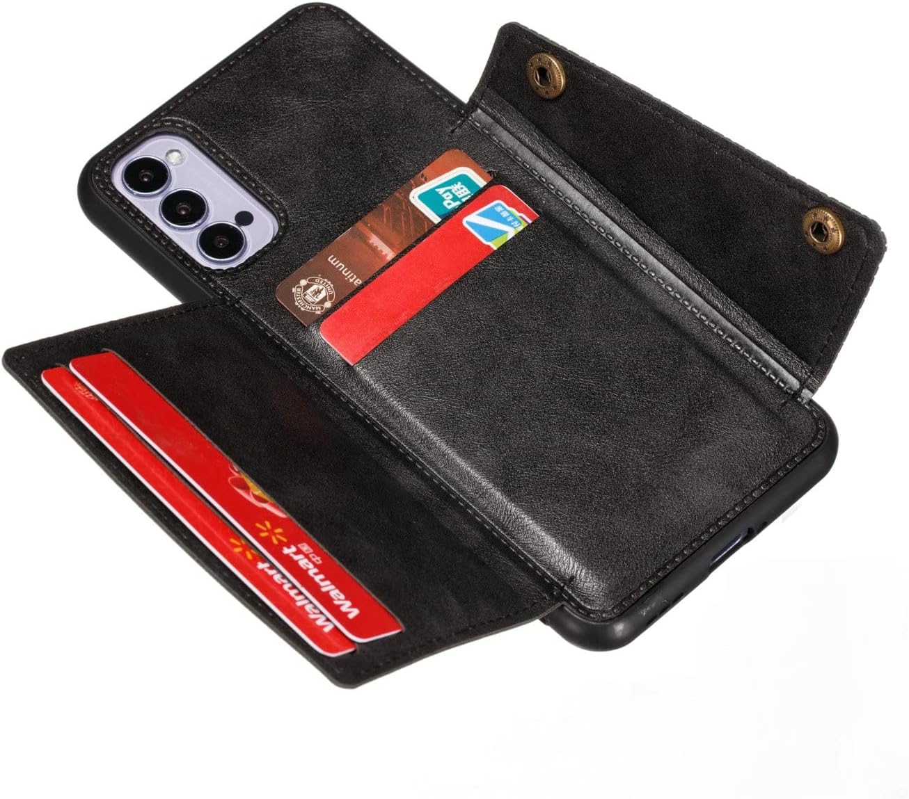 Elubugod Funda para Realme 7 Pro, con ranura para tarjetas, funda para Oppo Realme 7 Pro RMX2170, color negro