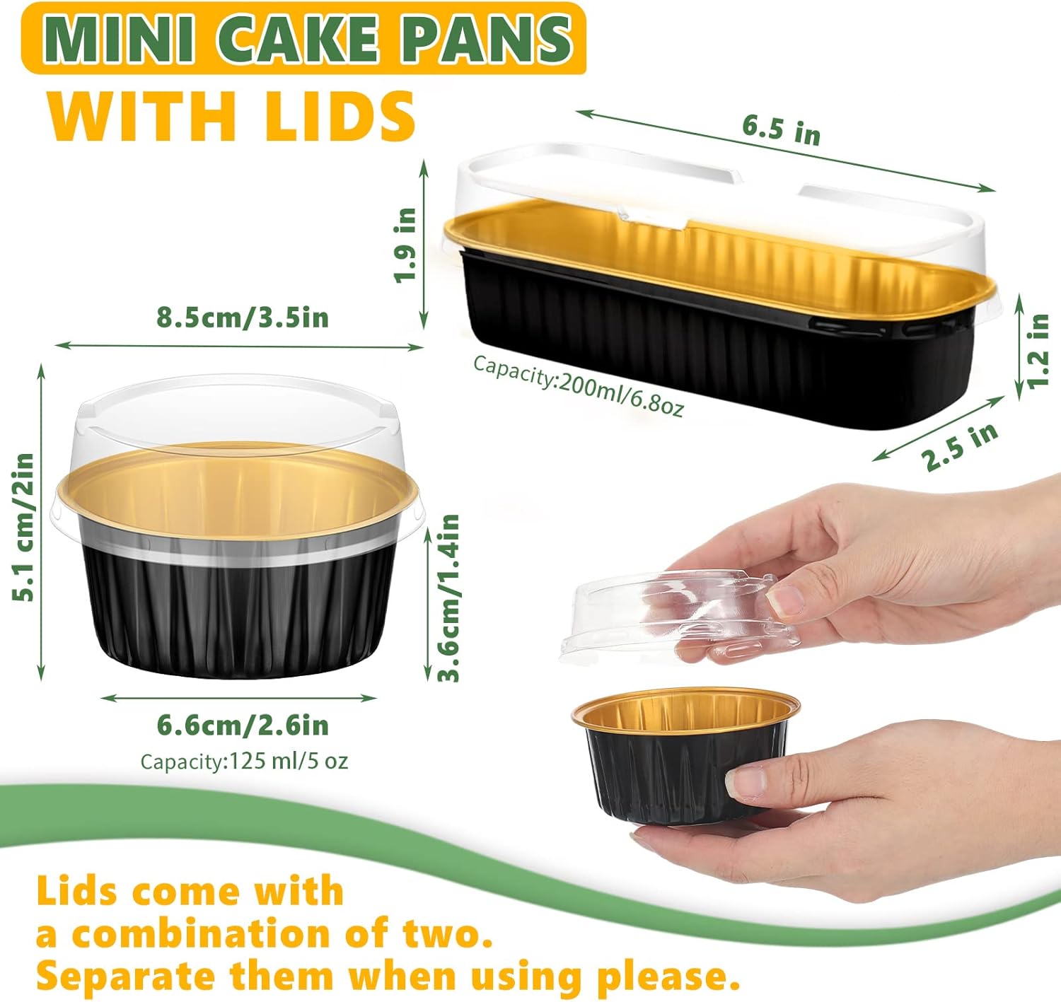 Eaasty 100 piezas de mini moldes para pan con tapas y forros para cupcakes con tapas para fiesta del día de San Valentín, moldes para hornear de