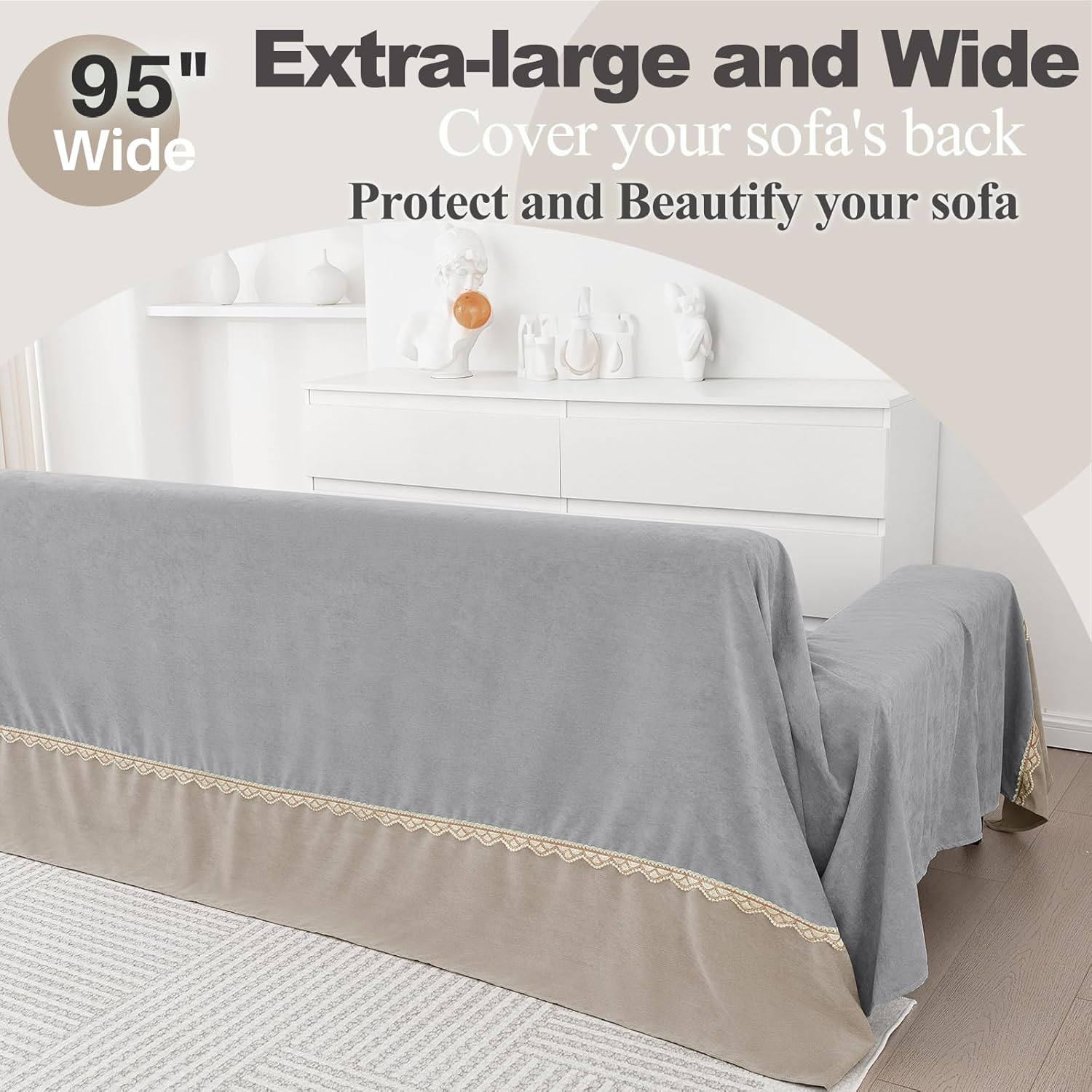 Funda de sofá impermeable para sofá seccional, manta extra ancha, protector de muebles contra arañazos de gatos, protector de sofá para perro,