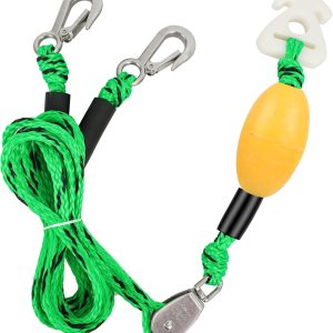 Arnés de remolque autocentrante para deportes acuáticos con bola de espuma, arnés de remolque de barco resistente con 2 jinetes permanentes de acero Arnés de remolque autocentrante para deportes acuáticos con bola de espuma, arnés de remolque de barco resistente con 2 jinetes permanentes de acero