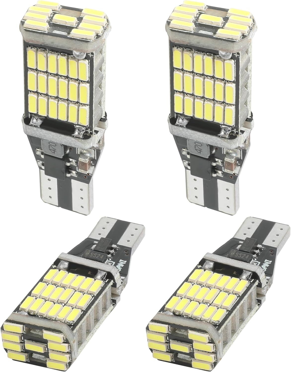RACOONA Paquete de 4 luces LED de marcha atrás, bombilla de marcha atrás, accesorios de automóvil, sin errores, luces traseras LED, luces de giro,