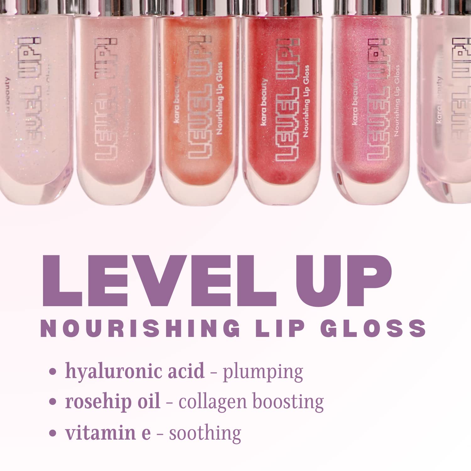 Kara Beauty Brillo de labios nutritivo de nivel brillo labial con aroma de melón de azúcar vegano de alto brillo con ácido hylalurónico, aceite de