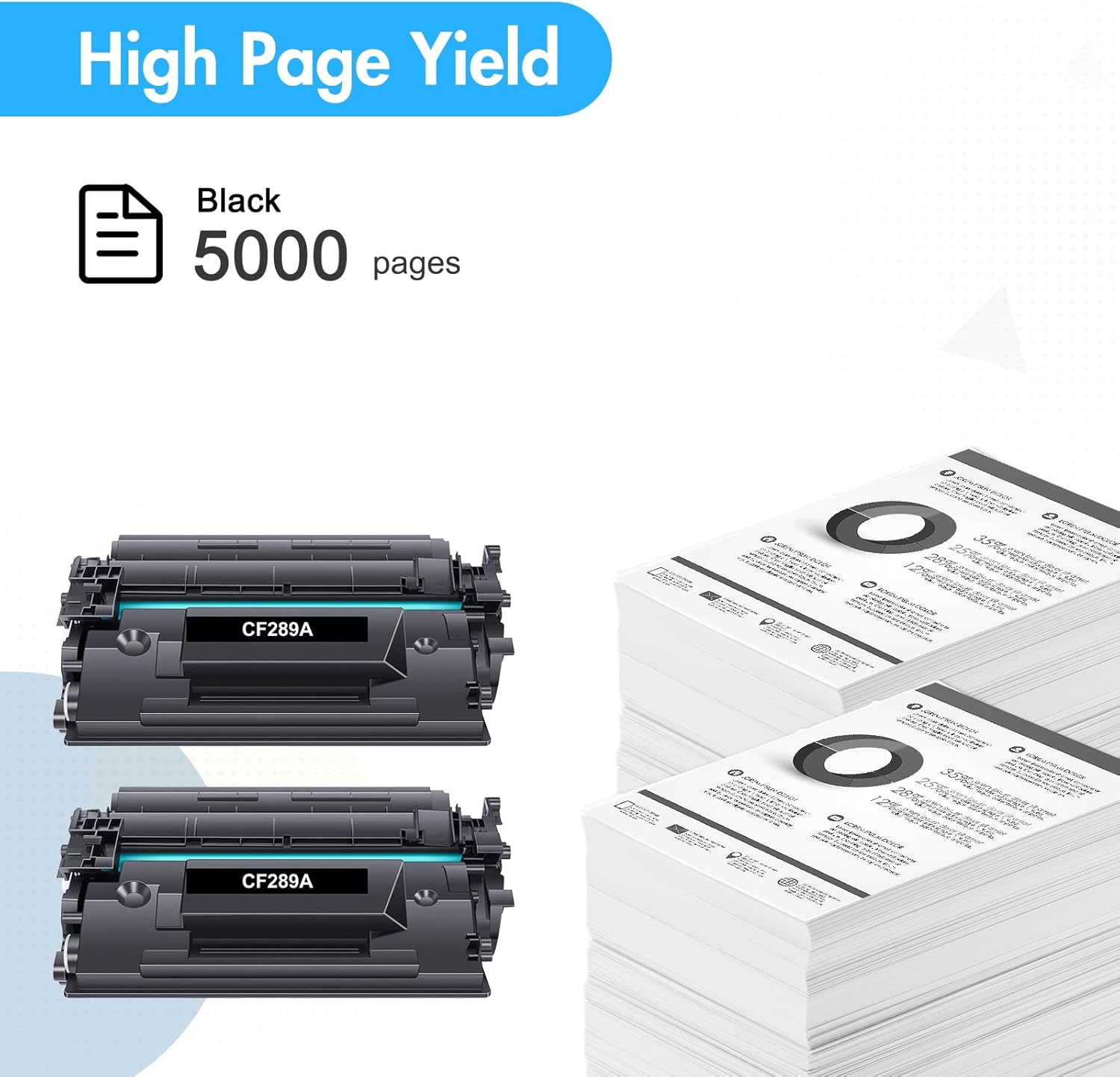 CF289A 89A Cartucho de tóner negro, 2 paquetes de repuesto para HP 89A 89X CF289A CF289X para HP Enterprise M507 M507n M507dn M507x MFP M528dn M528f