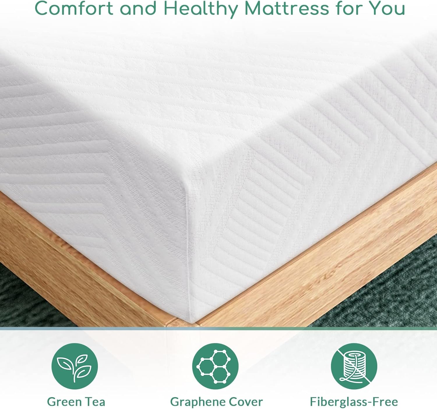 TMEOSK Colchón de tamaño matrimonial, colchón de espuma viscoelástica de gel refrescante de 10 pulgadas en una caja, colchón transpirable para un